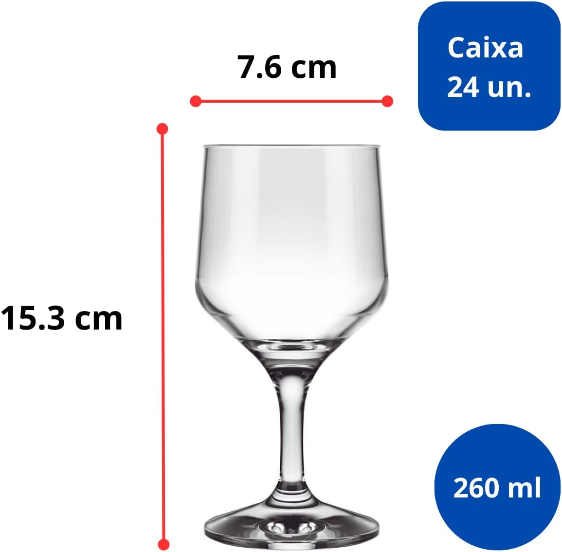 Jogo 24 Taças bebidas 260ml SM Buffet vidro Nadir – ArtCozinha